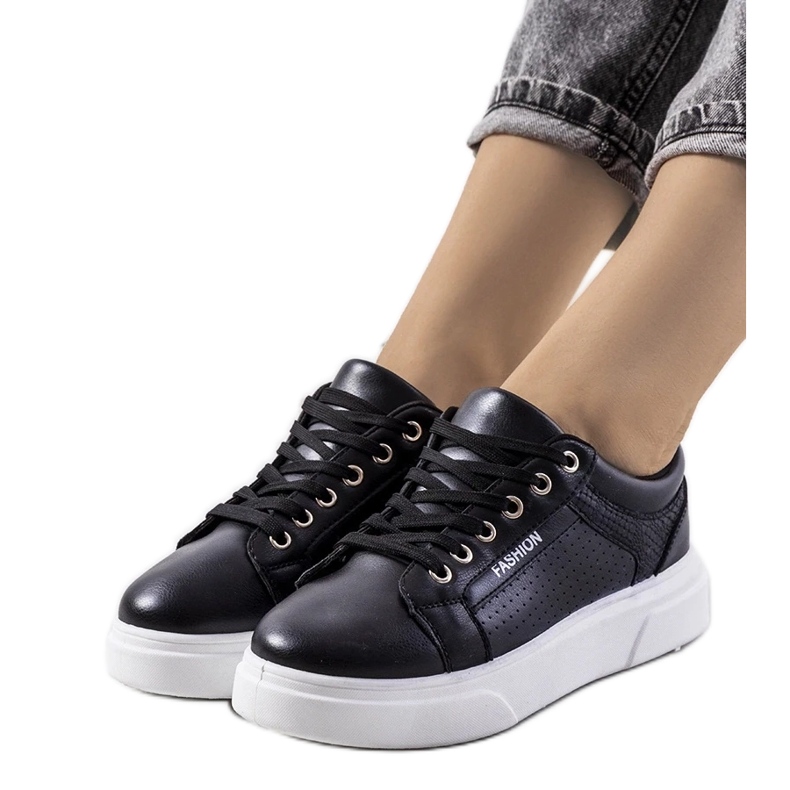 D/GMR Adidași negri pe o talpă groasă Louisiana negru