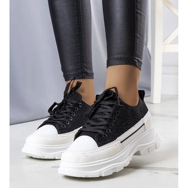 D/GMR Tenisi negri cu talpă înaltă de la Callani negru