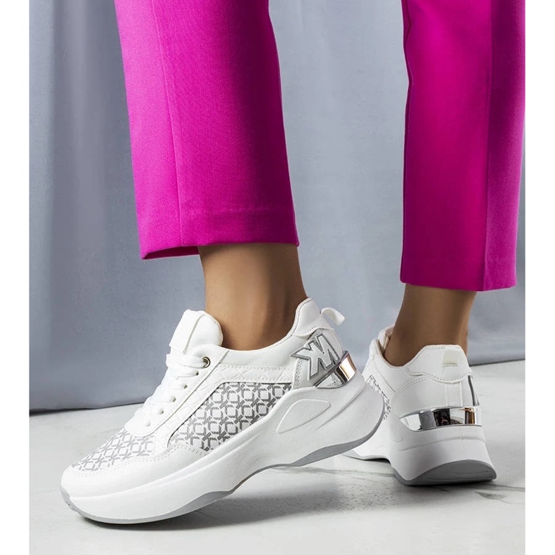 D/GMR Adidasi albi cu monogramă Margie D/GMR Adidasi albi cu monogramă Margie