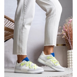 D/GMR Adidași gri adidași pentru femei cu șireturi neon arcobaleno
