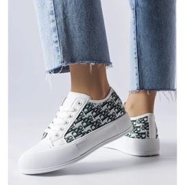 D/GMR Adidași cu dantelă albă pentru femei, cu un model de marchiz la modă D/GMR Adidași cu dantelă albă pentru femei, cu un model de marchiz la modă