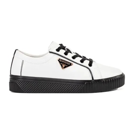 Goodin Adidaje albe și negre din piele pe o talpă groasă