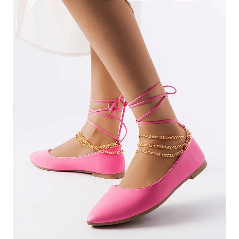 D/GMR Balerini roz cu închidere decorativă de la Donat D/GMR Balerini roz cu închidere decorativă de la Donat