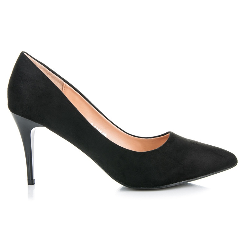 Ideal Shoes Tocuri inalte din piele intoarsa negru