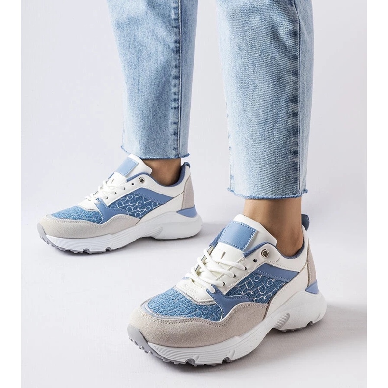 D/GMR Pantofi albastru și alb cu detalii argintii de la Rio gri