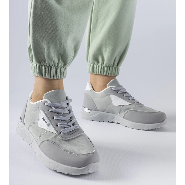 D/GMR Adidași din stofă gri de la Geraldino