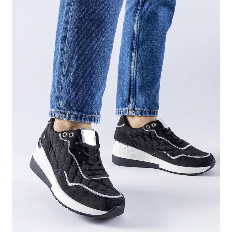 D/GMR Tenisi negri cu pană Pisignano negru D/GMR Tenisi negri cu pană Pisignano negru