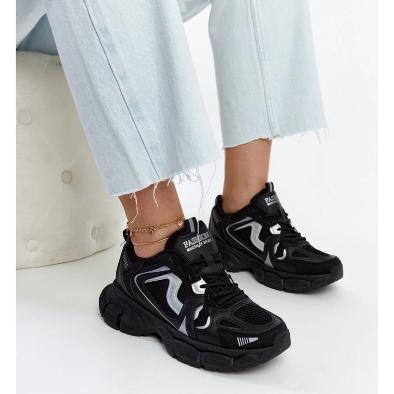 D/GMR Adidași negri cu talpă iacobină masivă negru