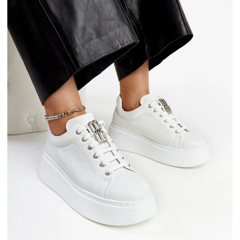 D/GMR Tenisi Karino din piele albă