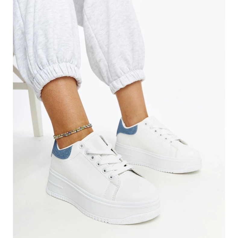 D/GMR Pantofi sport albi cu platforma Ottavia