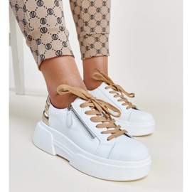 Adidași din piele alb și auriu Atyaf Adidași din piele alb și auriu Atyaf