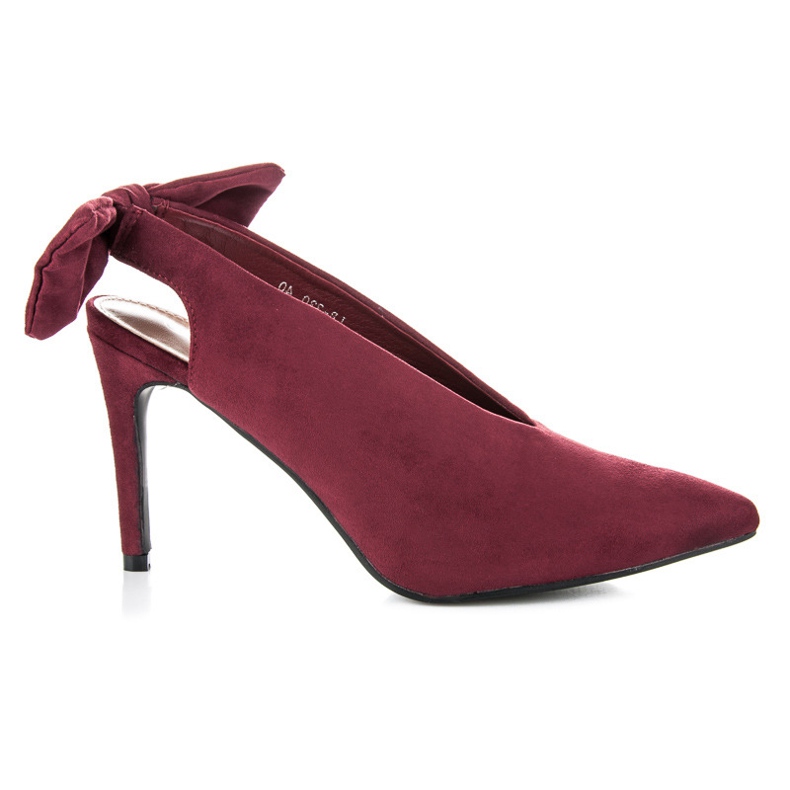 Cm Paris Pompe din piele de căprioară cu arc roz