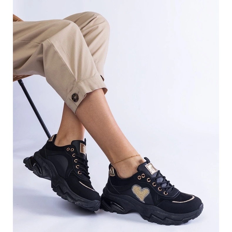 D/CEO Tenisi negri cu platformă cu inimă Martinez negru