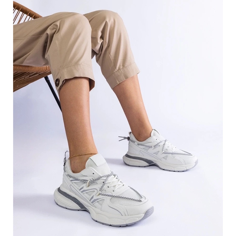 D/CEO Tenisi albi de damă cu talpă Colunga masivă