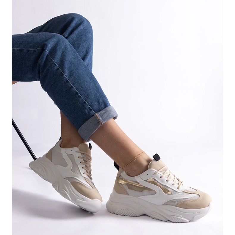 D/CEO Tenisi de damă Milenka bej și auriu D/CEO Tenisi de damă Milenka bej și auriu