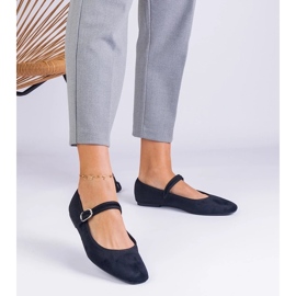 D/CEO Balerine negre cu o bandă elastică și un nas pătrat de Averina negru D/CEO Balerine negre cu o bandă elastică și un nas pătrat de Averina negru