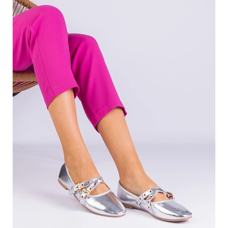 D/CEO Balerine din argint din eco -lidere decorate cu catarame Emmarino