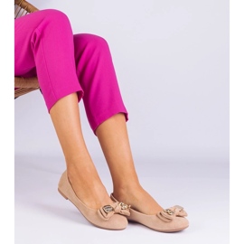 D/CEO Balerine clasice bej cu un arc de masol