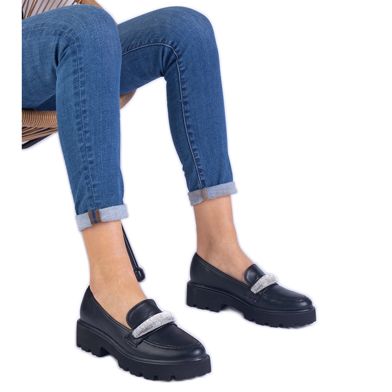 Plăcile de femei negre decorate cu zirconi negru