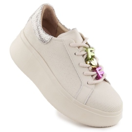 Pantofi sport pe platforma Filippo Paw588a bej Pantofi sport pe platforma Filippo Paw588a bej