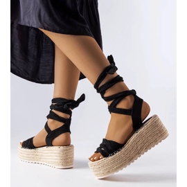 D/CEO Espadrile negre cu platformă de la Loiseau negru D/CEO Espadrile negre cu platformă de la Loiseau negru