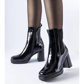 D/CEO Botine negre lacuite de la Boni negru