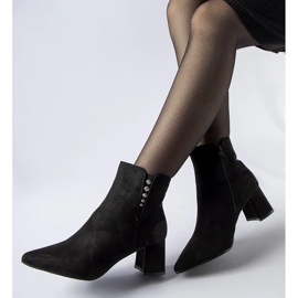 D/CEO Botine negre din piele intoarsa ecologica cu toc Pikeville negru D/CEO Botine negre din piele intoarsa ecologica cu toc Pikeville negru