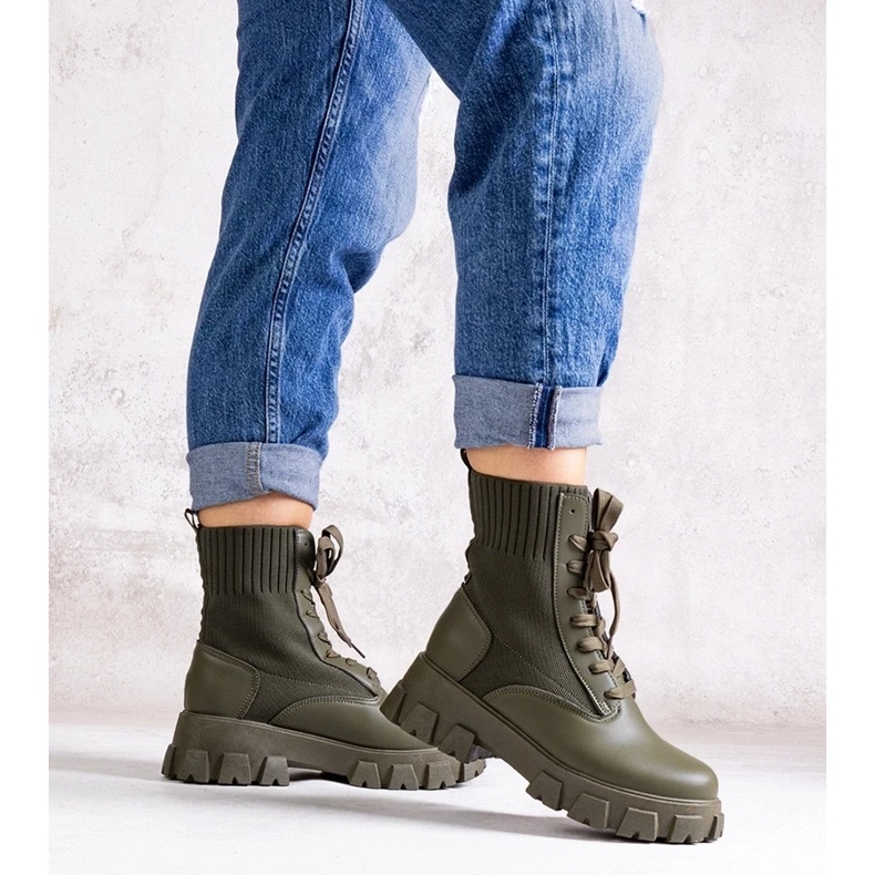 D/CEO Cizme verzi cu partea superioară flexibilă de la Zogba verde