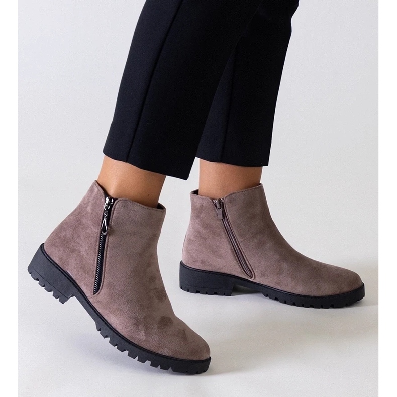 D/CEO Cizme maro cu inserții metalice, din piele ecologică Branda D/CEO Cizme maro cu inserții metalice, din piele ecologică Branda