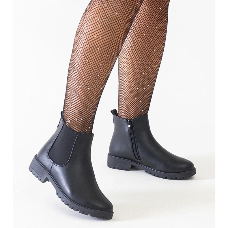 D/CEO Botine casual clasice negre din piele ecologica Salara negru D/CEO Botine casual clasice negre din piele ecologica Salara negru