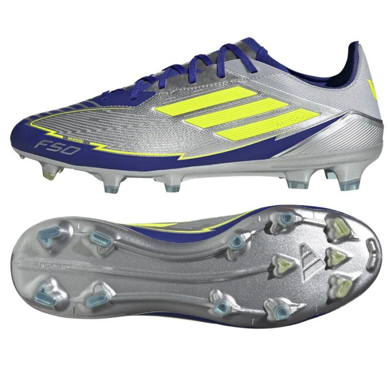 Adidas F50 Pro Messi FG JR8023 Pantofi de fotbal din argint Adidas F50 Pro Messi FG JR8023 Pantofi de fotbal din argint