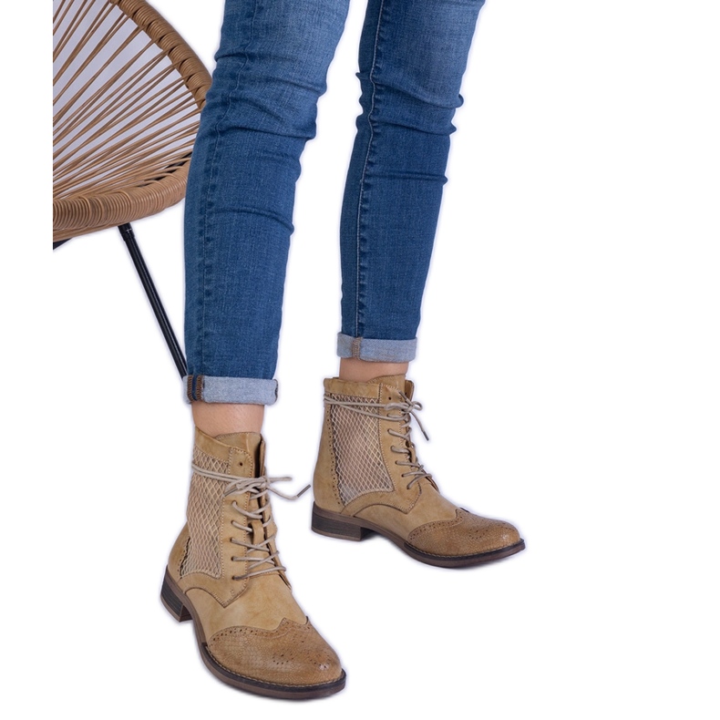 Cizme plate galbene deschise