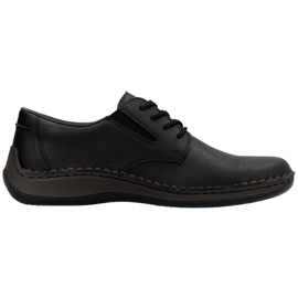 Confortul pantofilor din piele pentru bărbați Rieker 05211-00 Negru Confortul pantofilor din piele pentru bărbați Rieker 05211-00 Negru