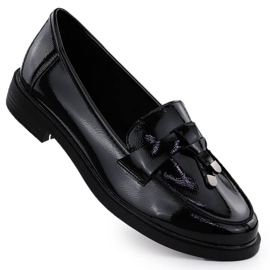Pantofi lăcuiți pentru femei Lorduri negre Potocki SZ12369 negru Pantofi lăcuiți pentru femei Lorduri negre Potocki SZ12369 negru