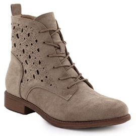 Cizme deschise pentru femei Suede Beige S.Barski Hy51-136 bej Cizme deschise pentru femei Suede Beige S.Barski Hy51-136 bej
