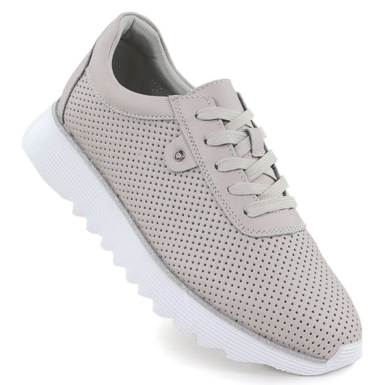 S.Barski Încălțăminte din piele pentru femei pe platforma Openwork Beige S. Barski LR51-629 bej