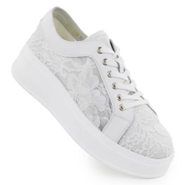 S.Barski Pantofi pe platforma S. Barski Hy51-059 White alb