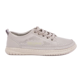 Adidaje din piele pentru femei Openwork gri