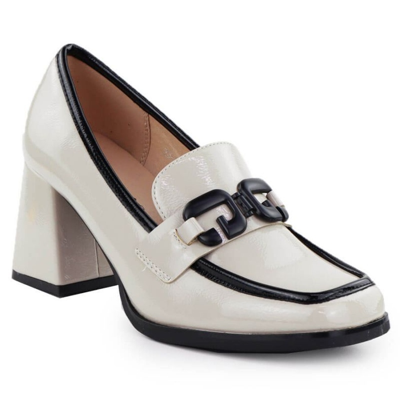 Pantofi pictați Potocki SZ12553 cu un ornament bej