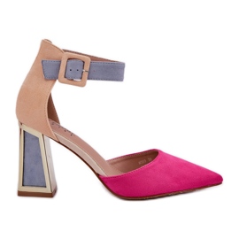 Sandale pe post cu degetele de la picioarele îndreptate Fuchsia roz Sandale pe post cu degetele de la picioarele îndreptate Fuchsia roz