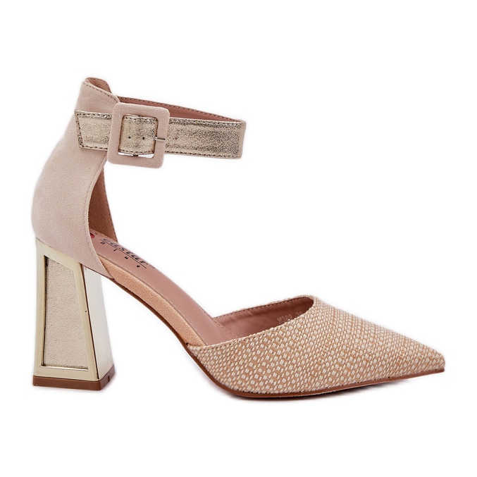 Sandale pe post cu vârful degetelor de la picioarele ascuțite de aur Sandale pe post cu vârful degetelor de la picioarele ascuțite de aur