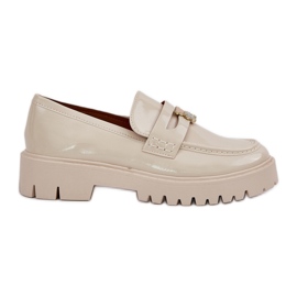 Picted Women Loafers cu pini bej urs
