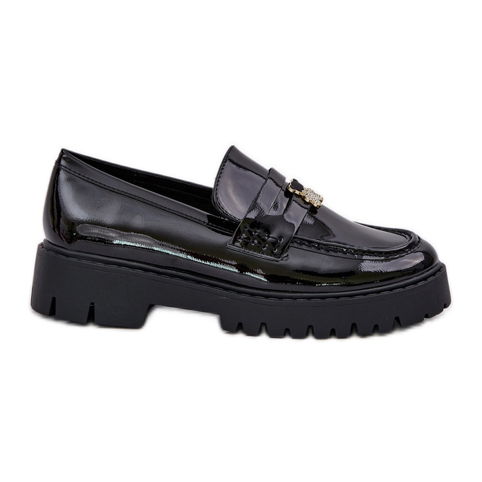 Picted Women Loafers cu pini Black Bear negru