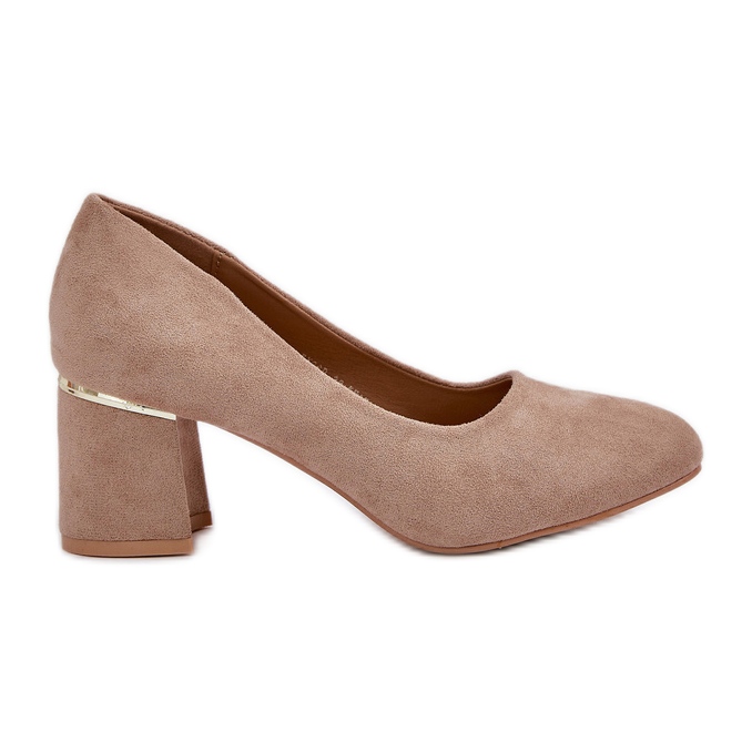 Pompe de piele de piele de căprioară pe postul de dimensiuni întunecate bej Pompe de piele de piele de căprioară pe postul de dimensiuni întunecate bej