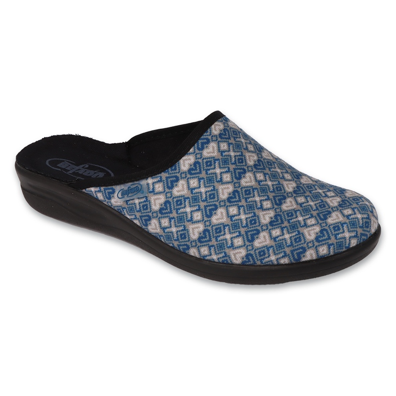 Papuci de dama Befado pu 551D004 albastru cu inimioare