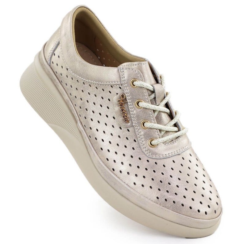 Vinceza Openwork Sports Shoes 7890 Zlotys de aur
