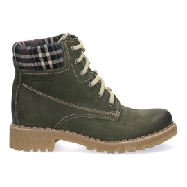 Polbut Cizme pentru femei din piele solidă Pollonus Green 5-0739-007 verde