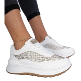 Adidașii pentru femei albe cu zirconi