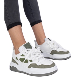 Adidași pentru femei verzi cu șireturi masive verde