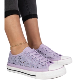 Violet Openwork Adidatori pentru femei